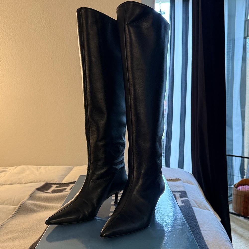 STAUD Black Sebastian Kitten Heel Boot. WORN ONCE.